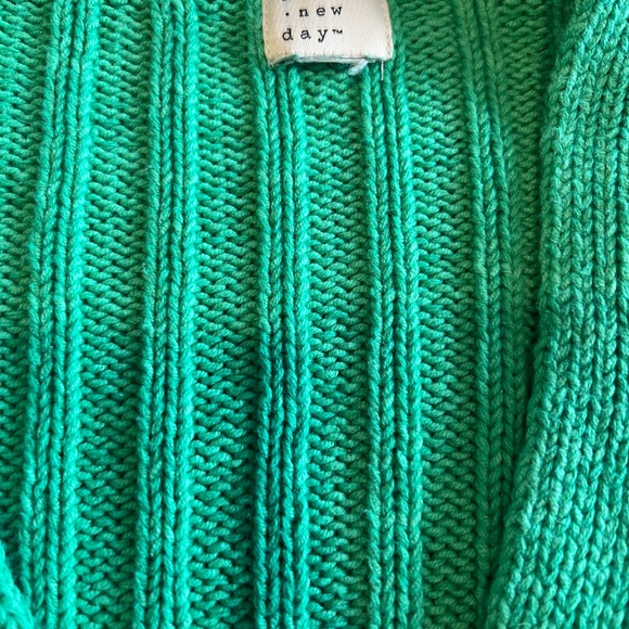 Green Ribbed Cardigan - Picture 3 of 4